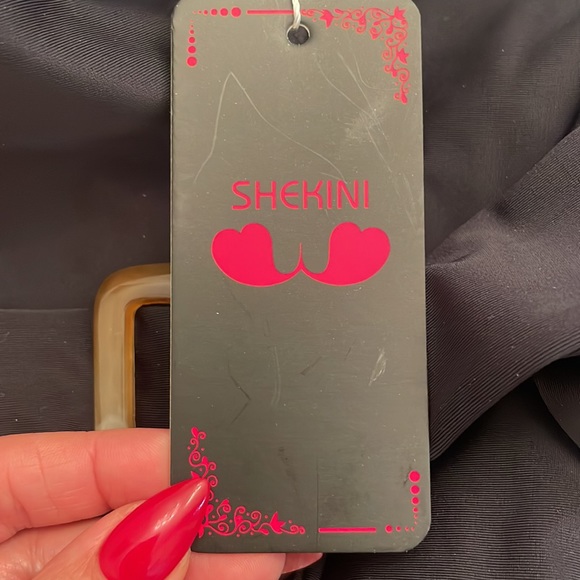 SHEKINI Women's Deep V-Neck Belt Bathing Suit Low Back High Cut One Piece - Picture 6 of 6